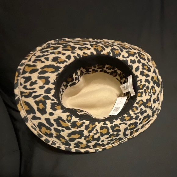 New Directions Leopard Fedora Wide Brim -Wool - Picture 3 of 4
